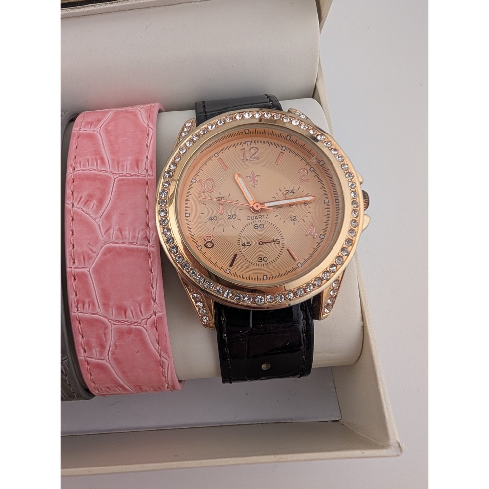 Cannes Watch Women 39mm‎ Case 7 Interchangeable Bands w/ Box- New Battery